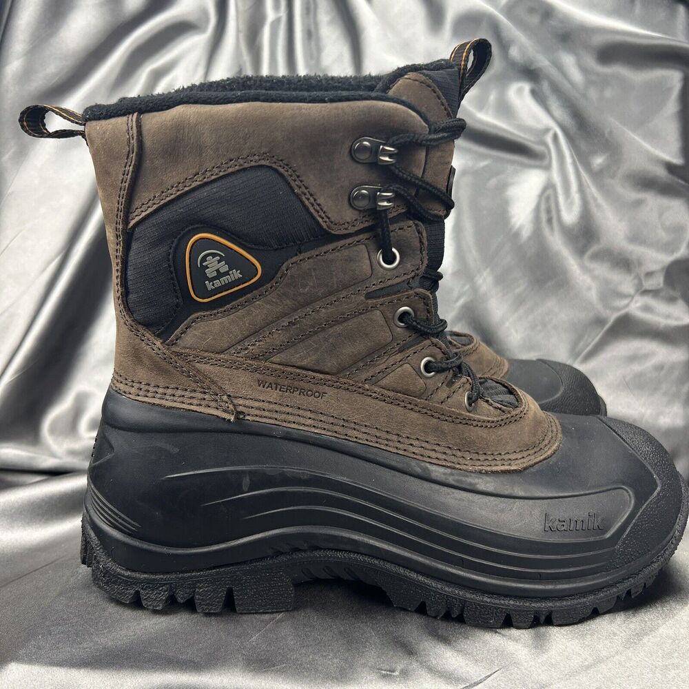 Kamik Men's Boots Size 9 Pedigree Safety Toe Work Removable Liners Winter Brown‎